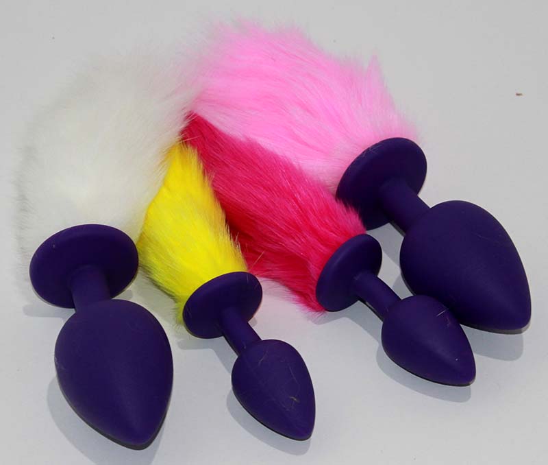 Rabbit Tail Silicone Butt Plug Large