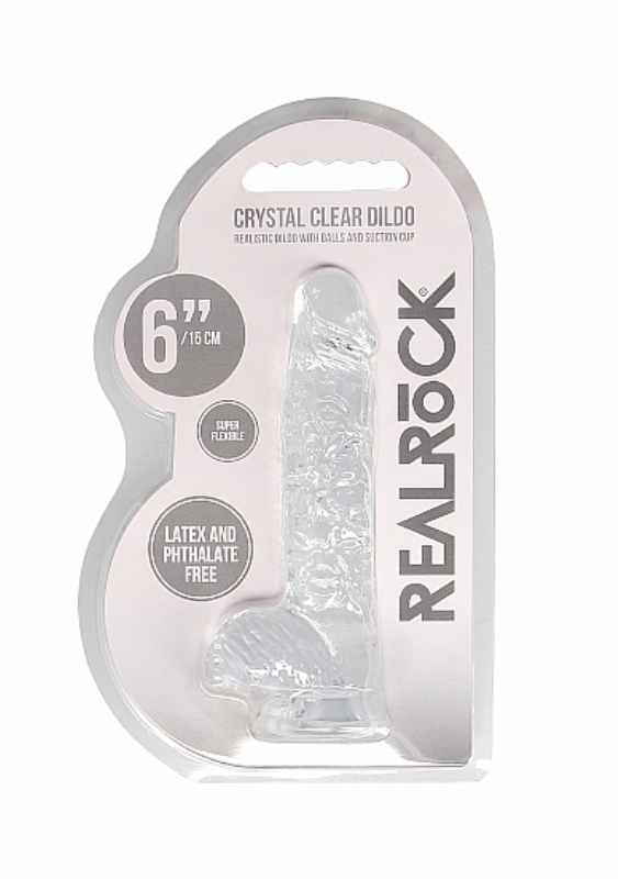 Realrock Crystal Clear Dildo with Balls 6 inch
