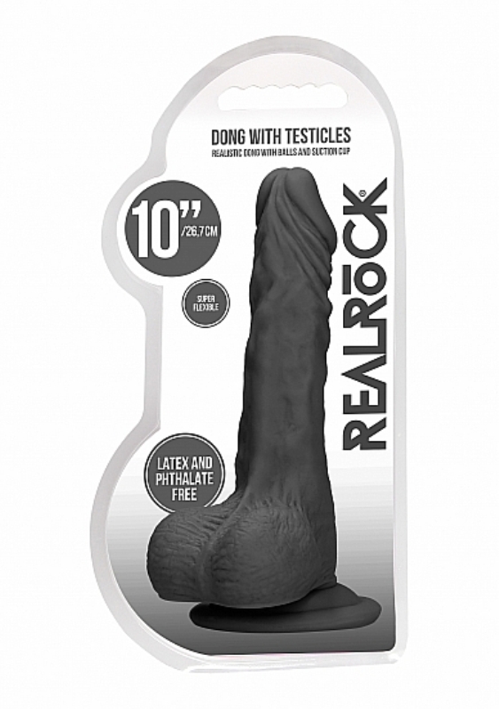 Realrock Skin Dong with Testicles 10 inch