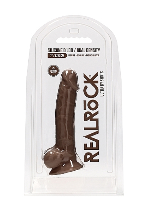 Realrock Ultra Silicone Dildo with Balls Brown