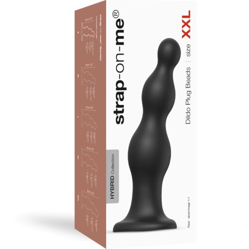 Strap On Me Dildo Plug Beads Black