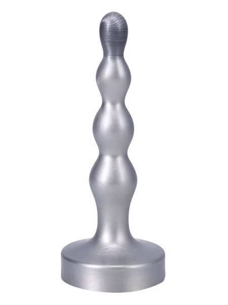 Tantus Ripple Large Anal Beads And Dildo Silver