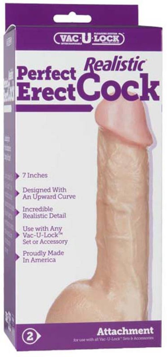 Vac-U-Lock 7 inch Realistic Perfect Erect Cock