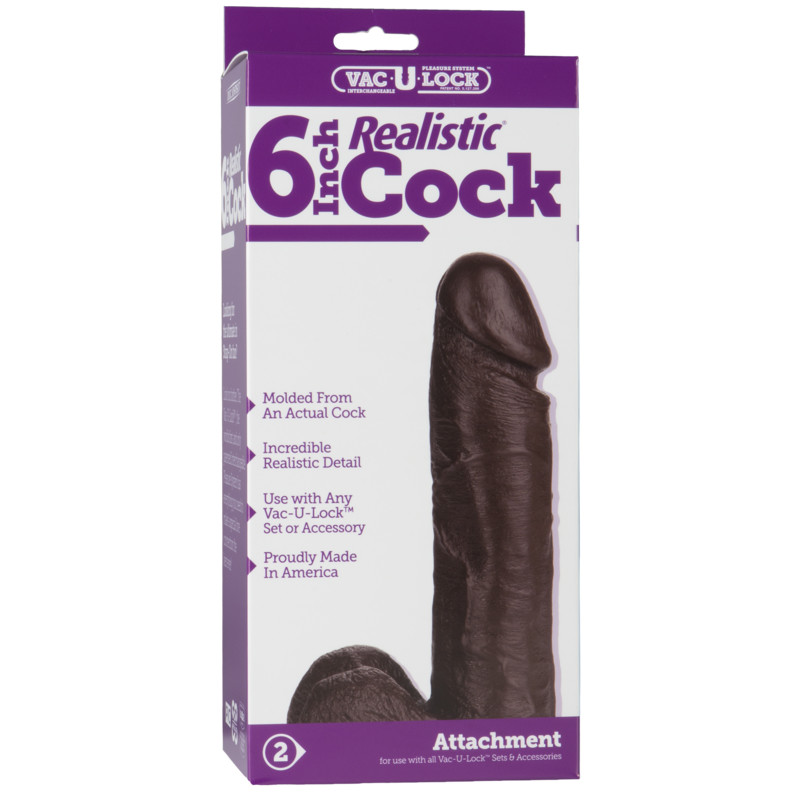 Vac-U-Lock 6" Realistic Cock Black