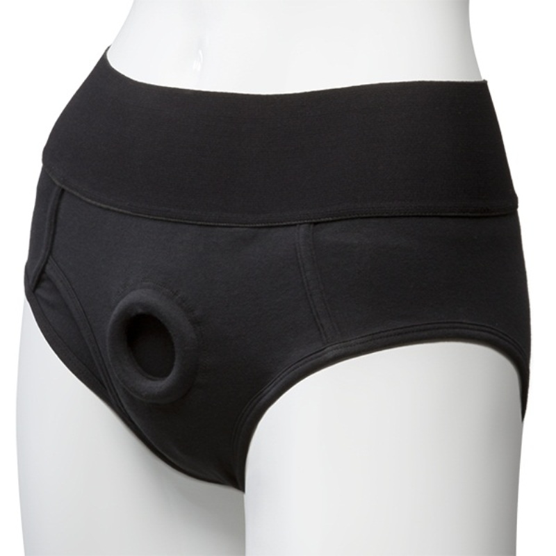 Vac-U-Lock Panty Harness Plug Briefs S/M Black